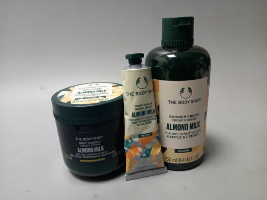 BOXED THE BODY SHOP SOOTHE & SMOOTH ALMOND MILK ESSENTIALS GIFT