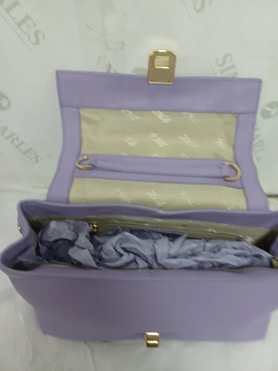 LADIES RUTH LANGSFORD SMALL HANDBAG GENUINE LEATHER LILAC