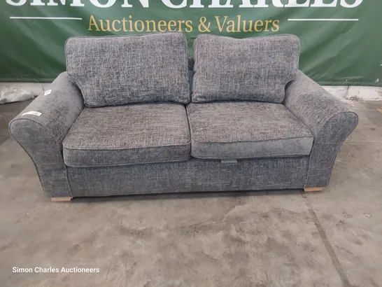 DESIGNER THREE SEATER SOFA GREY FABRIC 