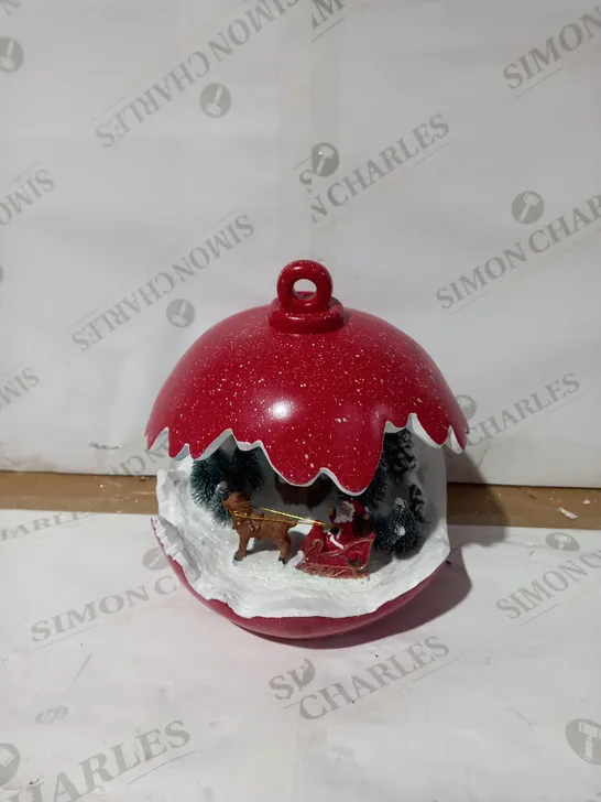 SANTAS EXPRESS PRE-LIT SPHERE WITH CHRISTMAS CHARACTER SCENE