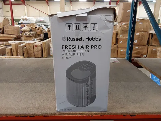 BRAND NEW BOXED RUSSELL HOBBS FRESH AIR PRO DEHUMIDIFIER & AIR PURIFIER - GREY (1 BOX)