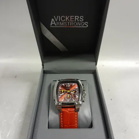 VICKERS ARMSTRONGS BARREL ROLL RED DIAL WATCH 