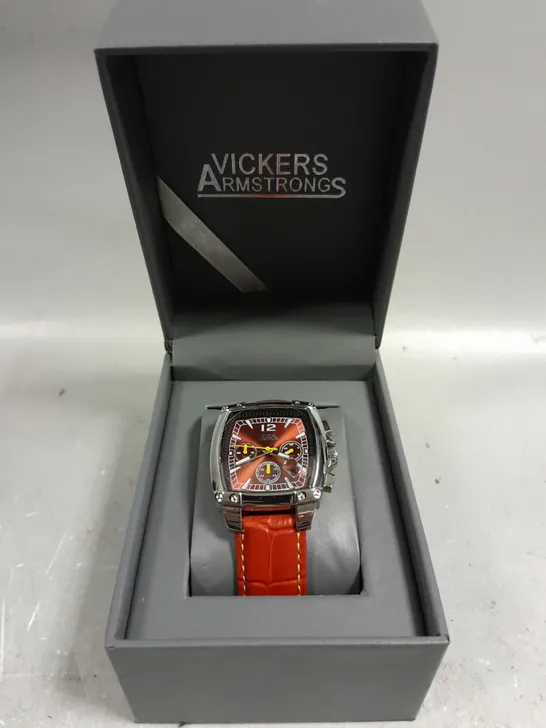 VICKERS ARMSTRONGS BARREL ROLL RED DIAL WATCH 