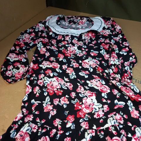 OLIVER BONAS FLORAL DRESS WITH COLLAR DETAIL - SIZE 8