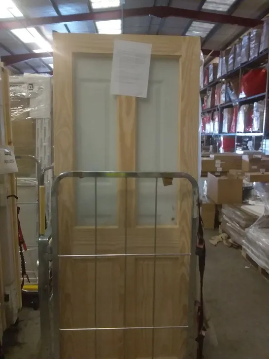 4 PANEL CLEAR PINE HALF GLAZED INTERNAL DOOR, NO SIZE SPECIFIED 