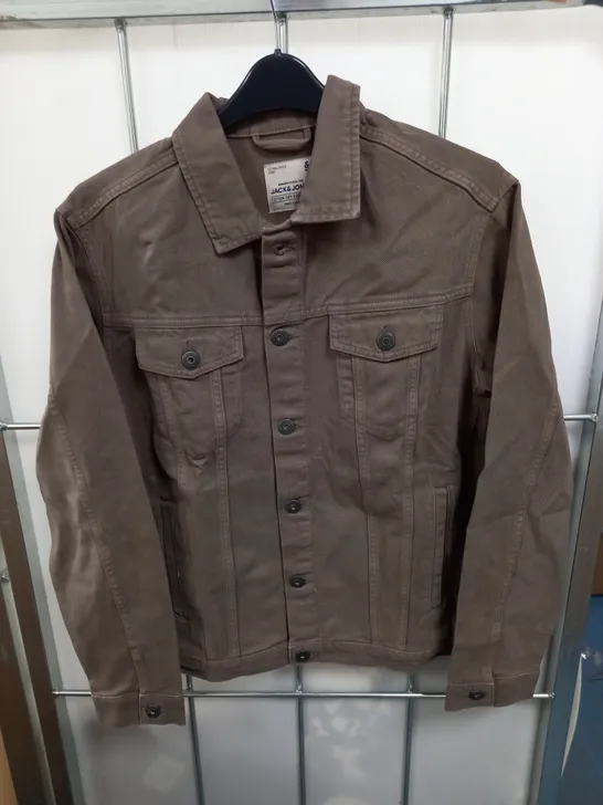 JACK & JONES COTTON SHIRT IN BROWN - M