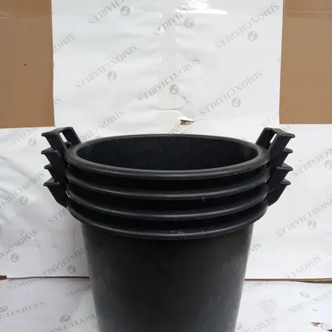 BOXED GRADE 1 SET OF 3 BLACK PLANTER TUBS