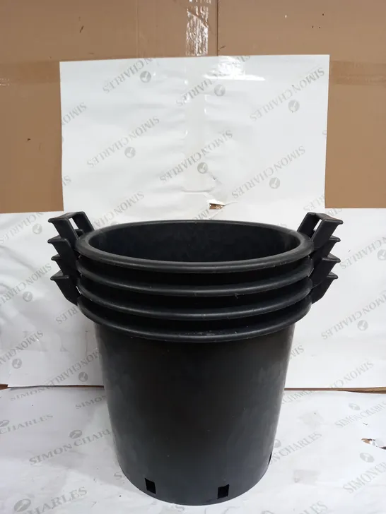 BOXED GRADE 1 SET OF 3 BLACK PLANTER TUBS RRP £20