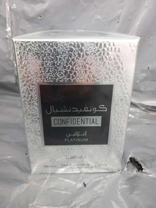 BOXED CONFIDENTIAL PLATINUM LATTAFA EAU DE PARFUM 100ML