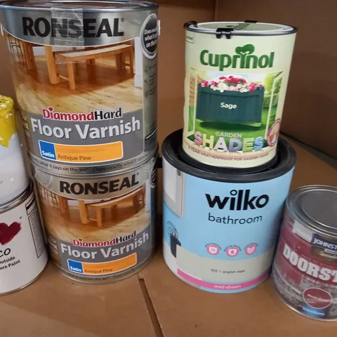 LOT OF 8 ASSORTED TINS OF PAINT  /  COLLECTION ONLY