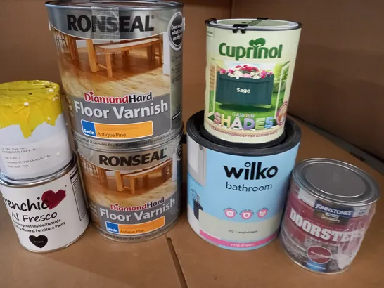 LOT OF 8 ASSORTED TINS OF PAINT  /  COLLECTION ONLY