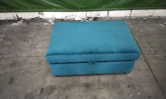 QUALITY DESIGNER TEAL LARGE STORAGE FOOTSTOOL