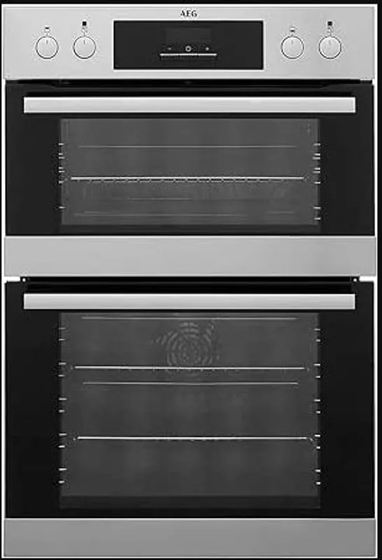 AEG 6000 SURROUNDCOOK BUILT IN DOUBLE OVEN DCB331010M, 61L CAPACITY, 59.4 CM, MULTILEVEL COOKING, GRILL FUNCTION, LED DISPLAY, ANTIFINGERPRINT COATING, STAINLESS STEEL