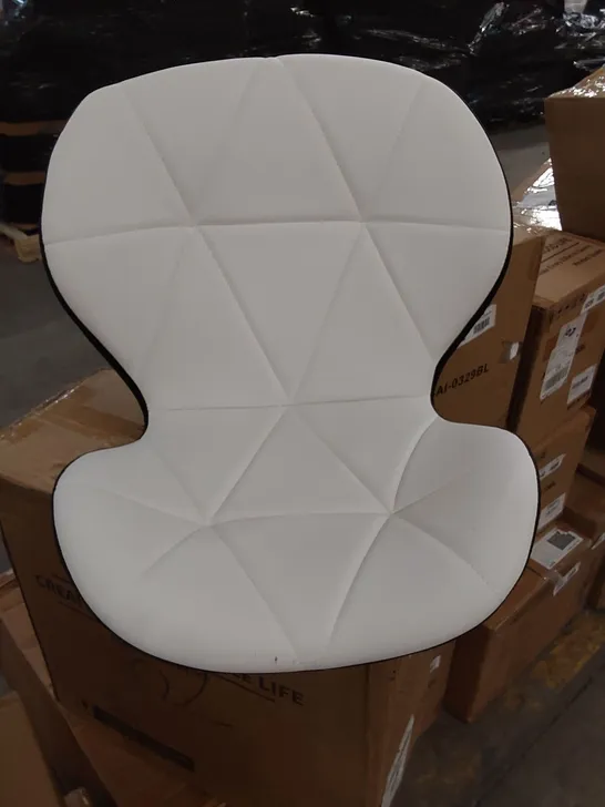 A BOXED BLACK AND WHITE OFFICE SWIVEL CHAIR