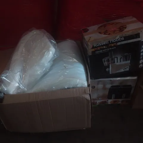 PALLET OF ASSORTED ITEMS INCLUDING MATTRESS, FOOD PROCESSOR, AIR FRYER