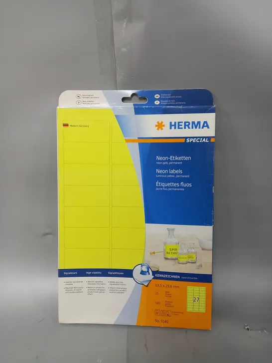 BOX OF 30 ASSORTED HERMA NEON LABELS - COLLECTION ONLY 