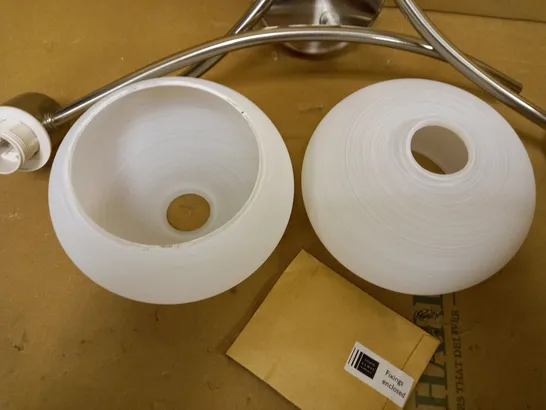 JOHN LEWIS & PARTNERS 'ANYDAY' ELIO 3-ARM CEILING LIGHT - PAINTED WHITE GLASS