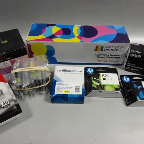APPROXIMATELY 20 ASSORTED PRINTER INK CARTRIDGES TO INCLUDE HP 305, CANON 40, EPSON BLACK ETC 