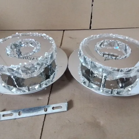 PAIR OF MIRRORED EFFECT CEILING LIGHTS