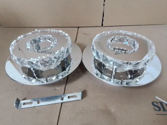 PAIR OF MIRRORED EFFECT CEILING LIGHTS