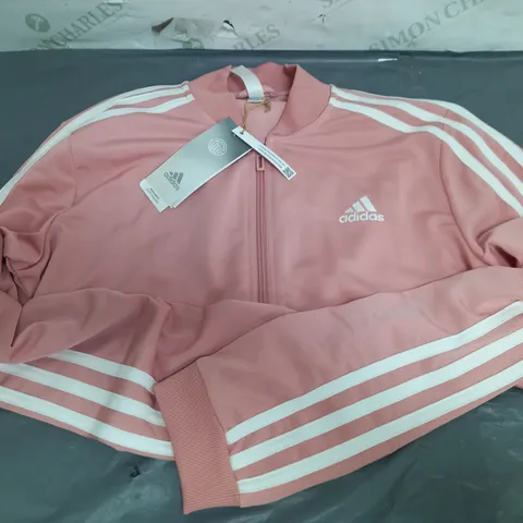 ADIDAS WOMENS PINK & WHITE JACKET - SIZE UK 12