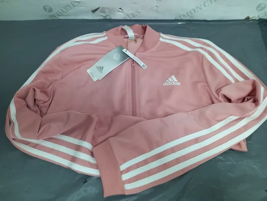 ADIDAS WOMENS PINK & WHITE JACKET - SIZE UK 12