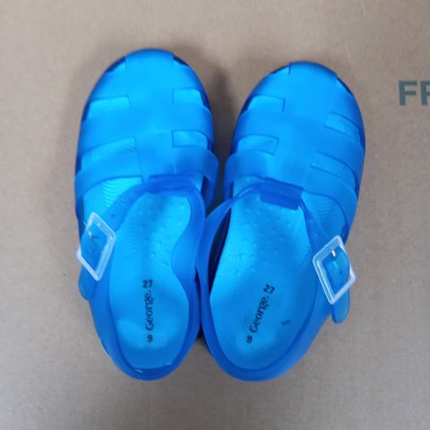PAIR BAGGED GEORGE AT ASDA KID'S SHOES - BRIGHT BLUE JELLY SANDALS UK CHILD SIZE 6
