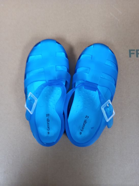 PAIR BAGGED GEORGE AT ASDA KID'S SHOES - BRIGHT BLUE JELLY SANDALS UK CHILD SIZE 6