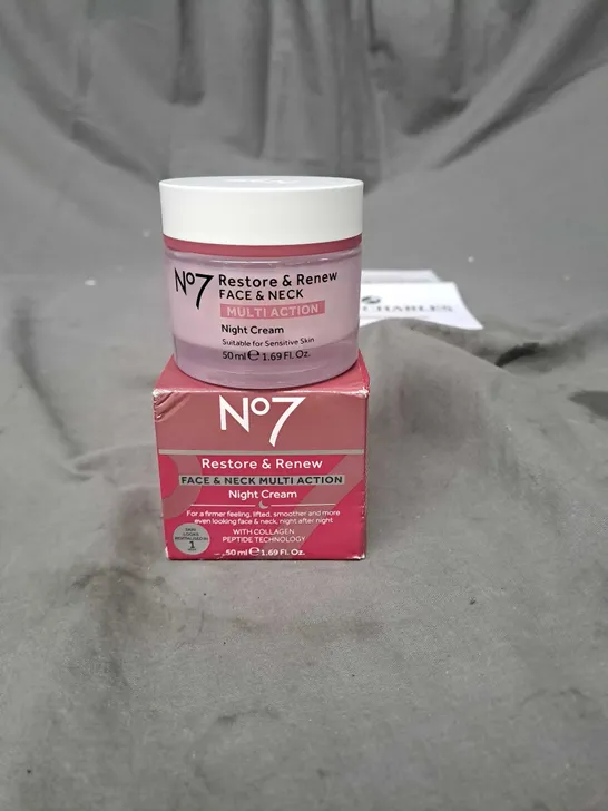 NO7 RESTORE AND RENEW FACE & NECK MULTI-ACTION NIGHT CREAM 50ML