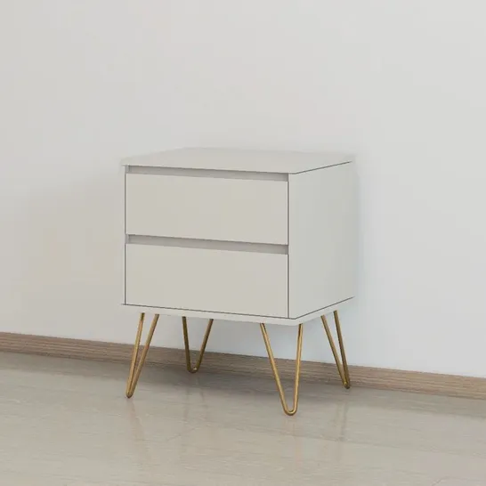 BOXED BORCHARD 2 DRAWER BEDSIDE TABLE (1 BOX)