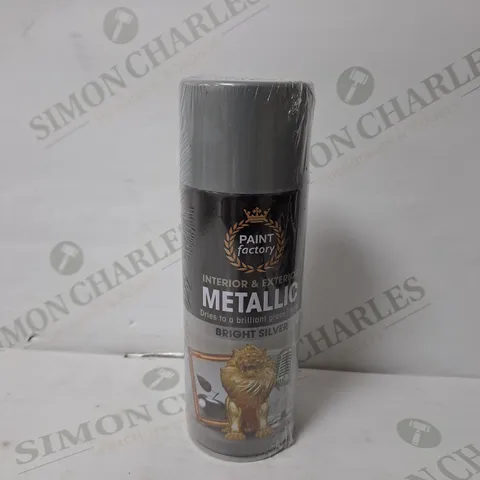 APPROXIMATELY 12 PAINT FACTORY METALLIC SPRAY PAINT IN SILVER 400ML 