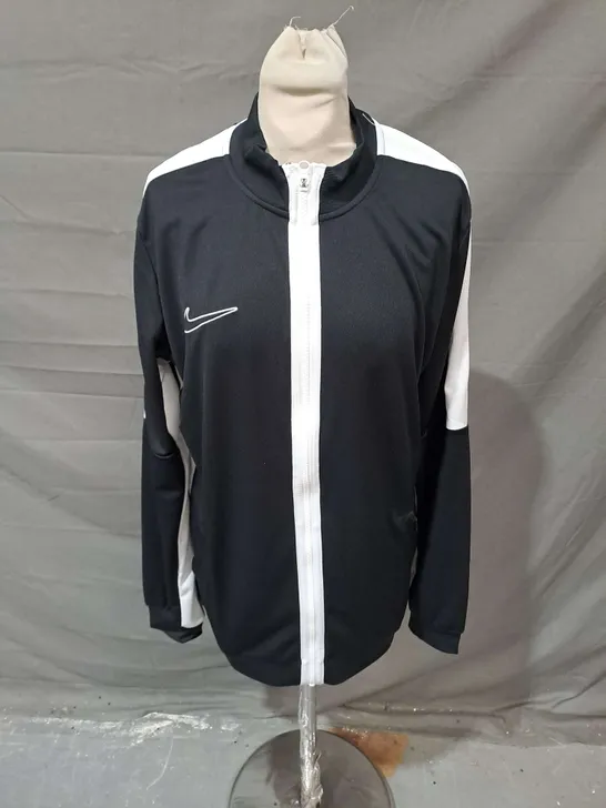 NIKE SLIM FIT ZIP UP JACKET IN BLACK/WHITE SIZE L