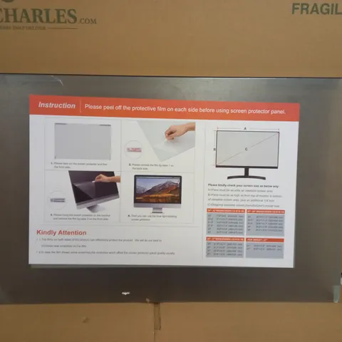 SCREEN PROTECTOR PANEL FOR MONITORS APPROX. 25"