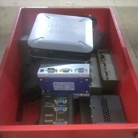 BOX OF ASSORTED ELECTRICAL PARTS