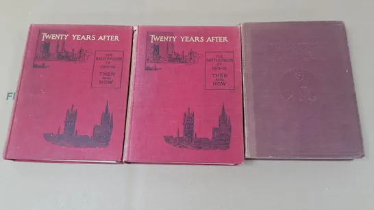 LOT OF 3 VINTAGE WAR BOOKS TO INCLUDE TWENTY YEARS AFTER THE BATTLEFIELD OF 1914-18 THEN AND NOW VOL 1&2 AND THE GREAT WARI WAS THERE VOLUME 3