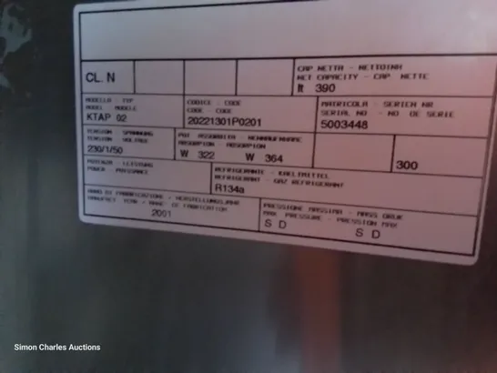 DOUBLE DOOR FOUNTER FRIDGE Model KTAP 02