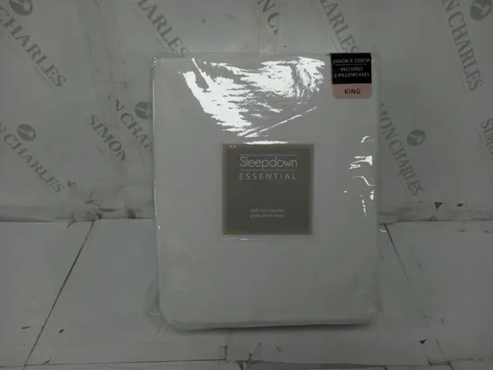 SLEEPDOWN ESSENTIAL JERSEY DUVET SET IN WHITE - KING