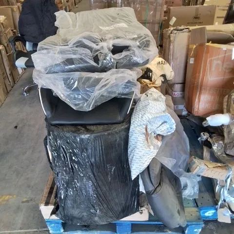 PALLET CONTAINING VARIOUS INCOMPLETE FURNITURE PARTS CHAIRS ETC.