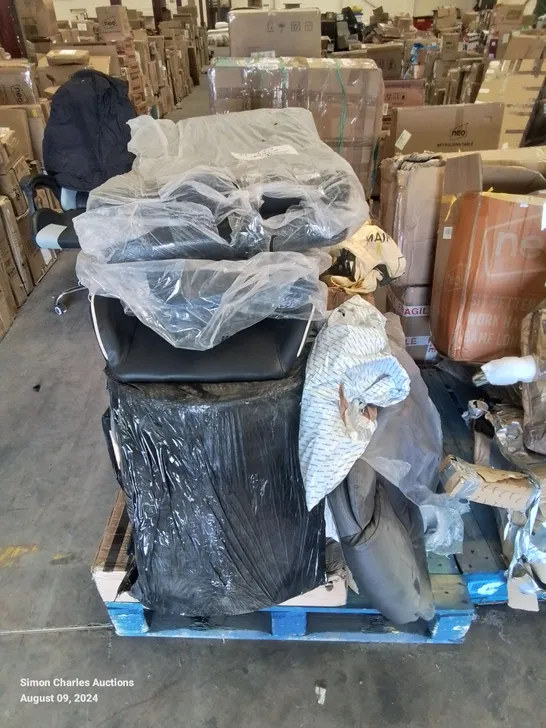 PALLET CONTAINING VARIOUS INCOMPLETE FURNITURE PARTS CHAIRS ETC.