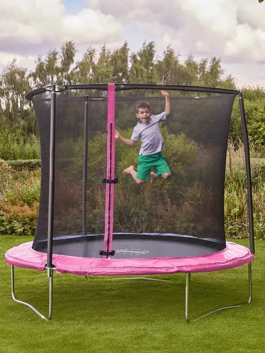 BOXED 8FT BOUNCE PRO TRAMPOLINE PINK 