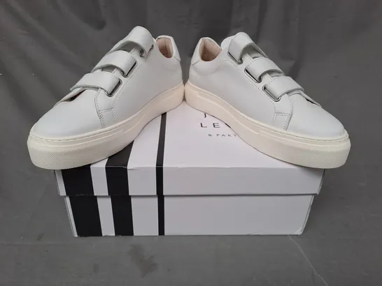 BOXED PAIR OF JOHN LEWIS FAWNE SHOES IN WHITE SIZE 6