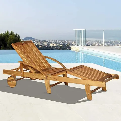 BOXED CANNONLEAGUE RECLINING SUN LOUNGER WITH TABLE (1 BOX)