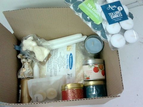 SMALL BOX OF ASSORTED CANDLES