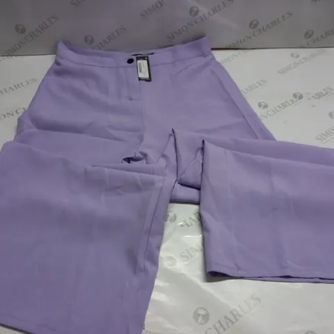 BOOHOO WIDE LEG TAILORED TROUSERS IN LILAC - 14