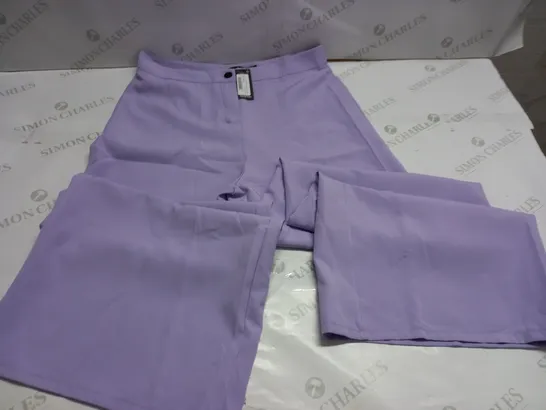 BOOHOO WIDE LEG TAILORED TROUSERS IN LILAC - 14