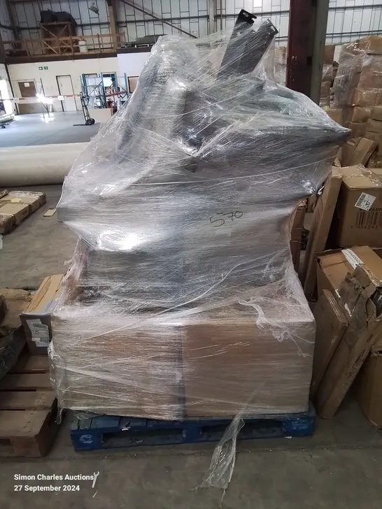 PALLET CONTAINING VARIOUS BOXED FURNITURE PARTS AND OTHER HOUSEHOLD ITEMS ETC.