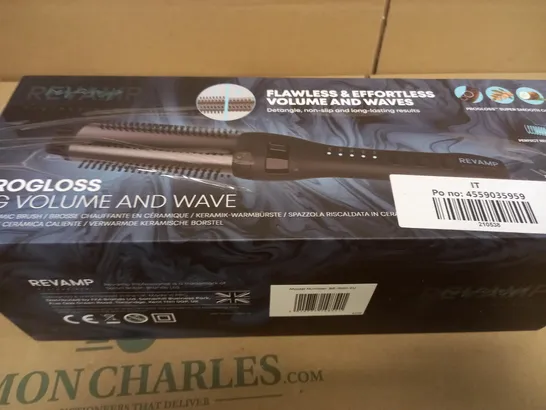 BOXED REVAMP PROGLOSS PERFECT FINISH CERAMIC CURL AND WAVES BRUSH 