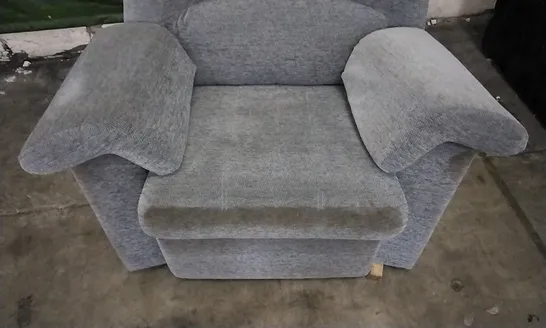 QUALITY BRITISH DESIGNED & MANUFACTURED G PLAN LIGHT GREY FABRIC ARMCHAIR