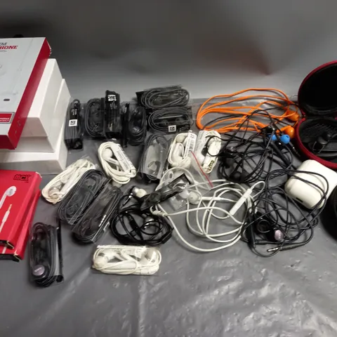 BOX OF APPROXIMATELY 20 ASSORTED IN EAR EARPHONES AND BUDS
