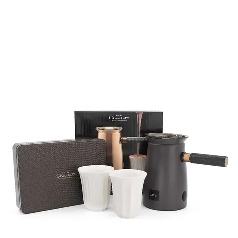 HOTEL CHOCOLAT VELVETISER WITH 12 ASSORTED SACHETS IN TIN